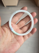 Load image into Gallery viewer, 56mm 100% natural Type A icy watery light green white slim round cut jadeite jade bangle AD110-8098