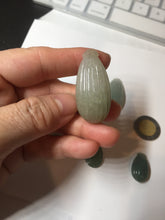 Load image into Gallery viewer, 100% Natural type A light green/gray candied dates Jadeite Jade pendant AX155