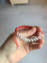 Load image into Gallery viewer, 100% natural type A green white purple Safety Guardian Button donut jadeite jade thread woven bracelets PD98