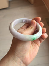Load image into Gallery viewer, 58.5mm Certified type A 100% Natural sunny green/white/purple(春带彩) Jadeite bangle BS68-2531