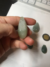 Load image into Gallery viewer, 100% Natural type A light green/gray candied dates Jadeite Jade pendant AX155
