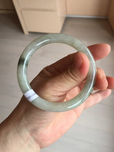 Load image into Gallery viewer, 54.2mm certified 100% natural type A certified light green with floating seaweed round cut jadeite jade bangle BM62-6610