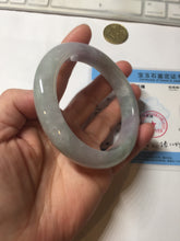Load image into Gallery viewer, 60.5mm Certified Type A 100% Natural icy watery green/purple chubby Jadeite Jade bangle PB236-9536