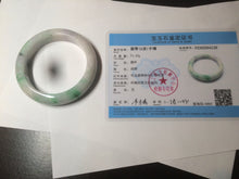 Load image into Gallery viewer, 57.6mm Certified 100% natural Type A sunny green/white/purple jadeite jade bangle AH87-4126