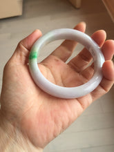 Load image into Gallery viewer, 58.5mm Certified type A 100% Natural sunny green/white/purple(春带彩) Jadeite bangle BS68-2531