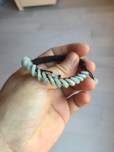 Load image into Gallery viewer, 100% natural type A green white Safety Guardian Button donut jadeite jade thread woven bracelets PD99