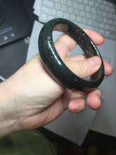 Load image into Gallery viewer, 60.3mm 100% Natural dark green/black meteorite Stellar Night sky nephrite bangle HN25-7603