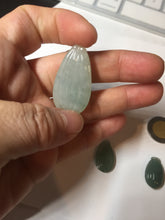 Load image into Gallery viewer, 100% Natural type A light green/gray candied dates Jadeite Jade pendant AX155