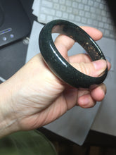 Load image into Gallery viewer, 60.3mm 100% Natural dark green/black meteorite Stellar Night sky nephrite bangle HN25-7603