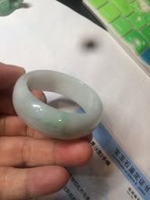 Load image into Gallery viewer, 41.1mm certified Type A 100% Natural sunny green white Jadeite Jade little kid bangle BG35-0099