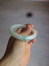 Load image into Gallery viewer, 52.5 mm Certified Type A 100% Natural sunny green/white Jadeite jade bangle m97-5059