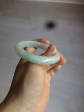 Load image into Gallery viewer, 52.5 mm Certified Type A 100% Natural sunny green/white Jadeite jade bangle m97-5059