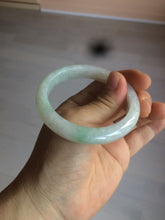 Load image into Gallery viewer, 52.5 mm Certified Type A 100% Natural sunny green/white Jadeite jade bangle m97-5059