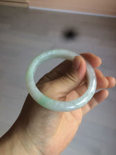 Load image into Gallery viewer, 52.5 mm Certified Type A 100% Natural sunny green/white Jadeite jade bangle m97-5059