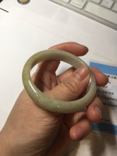 Load image into Gallery viewer, 52mm certified Type A 100% Natural yellow brown white Jadeite Jade bangle AU23-0242
