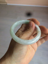 Load image into Gallery viewer, 52.5 mm Certified Type A 100% Natural sunny green/white Jadeite jade bangle m97-5059