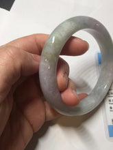 Load image into Gallery viewer, 60.5mm Certified Type A 100% Natural icy watery green/purple chubby Jadeite Jade bangle PB236-9536