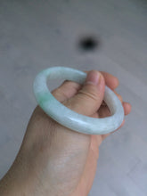 Load image into Gallery viewer, 52.5 mm Certified Type A 100% Natural sunny green/white Jadeite jade bangle m97-5059