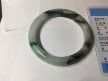 Load image into Gallery viewer, 56.9mm 100% natural Type A sunny green white jadeite jade bangle BN7-8239