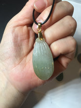 Load image into Gallery viewer, 100% Natural type A light green/gray candied dates Jadeite Jade pendant AX155