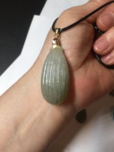 Load image into Gallery viewer, 100% Natural type A light green/gray candied dates Jadeite Jade pendant AX155