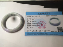 Load image into Gallery viewer, 54.5mm Certified 100% natural Type A green/purple jadeite jade bangle AH88-0772