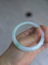 Load image into Gallery viewer, 52.5 mm Certified Type A 100% Natural sunny green/white Jadeite jade bangle m97-5059