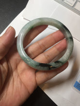 Load image into Gallery viewer, 56.9mm 100% natural Type A sunny green white jadeite jade bangle BN7-8239