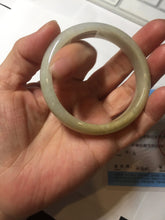 Load image into Gallery viewer, 52mm certified Type A 100% Natural yellow brown white Jadeite Jade bangle AU23-0242