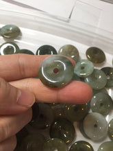 Load image into Gallery viewer, 22-25mm Type A 100% Natural dark green/white/yellow /gray/black Jadeite Jade Safety Guardian Button donut Pendant group PB49 (Add-on items)