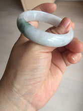 Load image into Gallery viewer, 52mm certified type A 100% Natural green/white oval jadeite jade bangle BK125-0256
