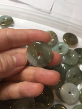 Load image into Gallery viewer, 22-25mm Type A 100% Natural dark green/white/yellow /gray/black Jadeite Jade Safety Guardian Button donut Pendant group PB49 (Add-on items)