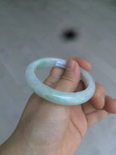 Load image into Gallery viewer, 52.5 mm Certified Type A 100% Natural sunny green/white Jadeite jade bangle m97-5059