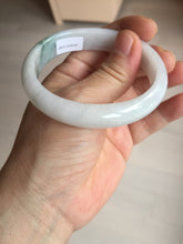 Load image into Gallery viewer, 52mm certified type A 100% Natural green/white oval jadeite jade bangle BK125-0256