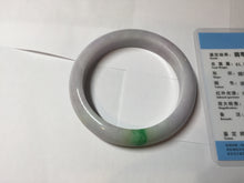 Load image into Gallery viewer, 58.5mm Certified type A 100% Natural sunny green/white/purple(春带彩) Jadeite bangle BS68-2531