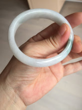 Load image into Gallery viewer, 52mm certified type A 100% Natural green/white oval jadeite jade bangle BK125-0256