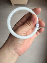 Load image into Gallery viewer, 55.6mm 100% natural Type A icy watery light green white slim round cut jadeite jade bangle AD113-8104