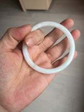 Load image into Gallery viewer, 55.6mm 100% natural Type A icy watery light green white slim round cut jadeite jade bangle AD113-8104