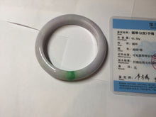 Load image into Gallery viewer, 58.5mm Certified type A 100% Natural sunny green/white/purple(春带彩) Jadeite bangle BS68-2531