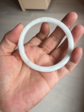 Load image into Gallery viewer, 55.6mm 100% natural Type A icy watery light green white slim round cut jadeite jade bangle AD113-8104