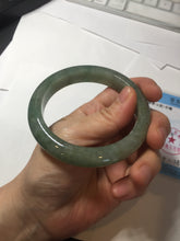 Load image into Gallery viewer, 57.2mm certified Type A 100% Natural icy watery dark green gray Jadeite Jade bangle PC14-0371