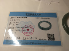 Load image into Gallery viewer, 57.2mm certified Type A 100% Natural icy watery dark green gray Jadeite Jade bangle PC15-0368