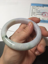 Load image into Gallery viewer, 56.5mm certified 100% natural Type A light green purple jadeite jade bangle AA32-4276
