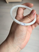 Load image into Gallery viewer, 56mm 100% natural Type A light green white slim round cut jadeite jade bangle AD107-8108