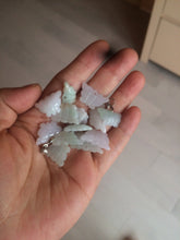 Load image into Gallery viewer, 100% Natural type A icy watery  light green purple white 3D Jadeite Jade butterfly pendant BG47