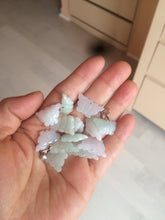 Load image into Gallery viewer, 100% Natural type A icy watery  light green purple white 3D Jadeite Jade butterfly pendant BG47