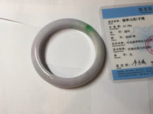Load image into Gallery viewer, 58.5mm Certified type A 100% Natural sunny green/white/purple(春带彩) Jadeite bangle BS68-2531