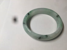 Load image into Gallery viewer, 48.5mm Certified Type A 100% Natural icy light green/white oval Jadeite Jade bangle K101-1696