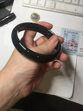 Load image into Gallery viewer, 62.3mm 100% Natural dark green/black meteorite Stellar Night sky nephrite bangle HN28-7608