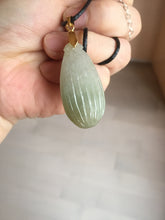 Load image into Gallery viewer, 100% Natural type A light green/gray candied dates Jadeite Jade pendant AX155